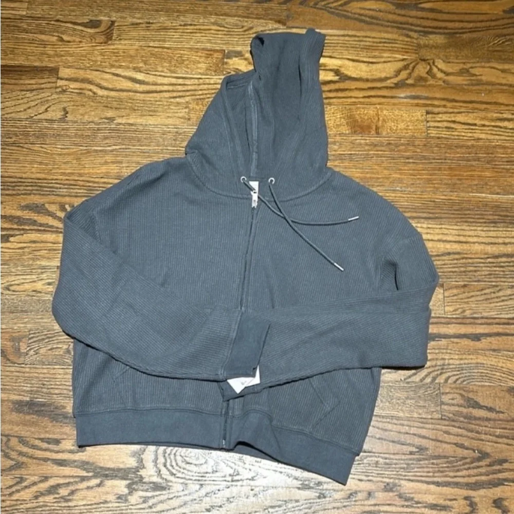 Women's Charcoal Zip-Up Hoodie - Picture 4 of 7